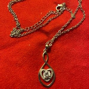 Beautiful sterling silver piece. Diamond simulate Necklace